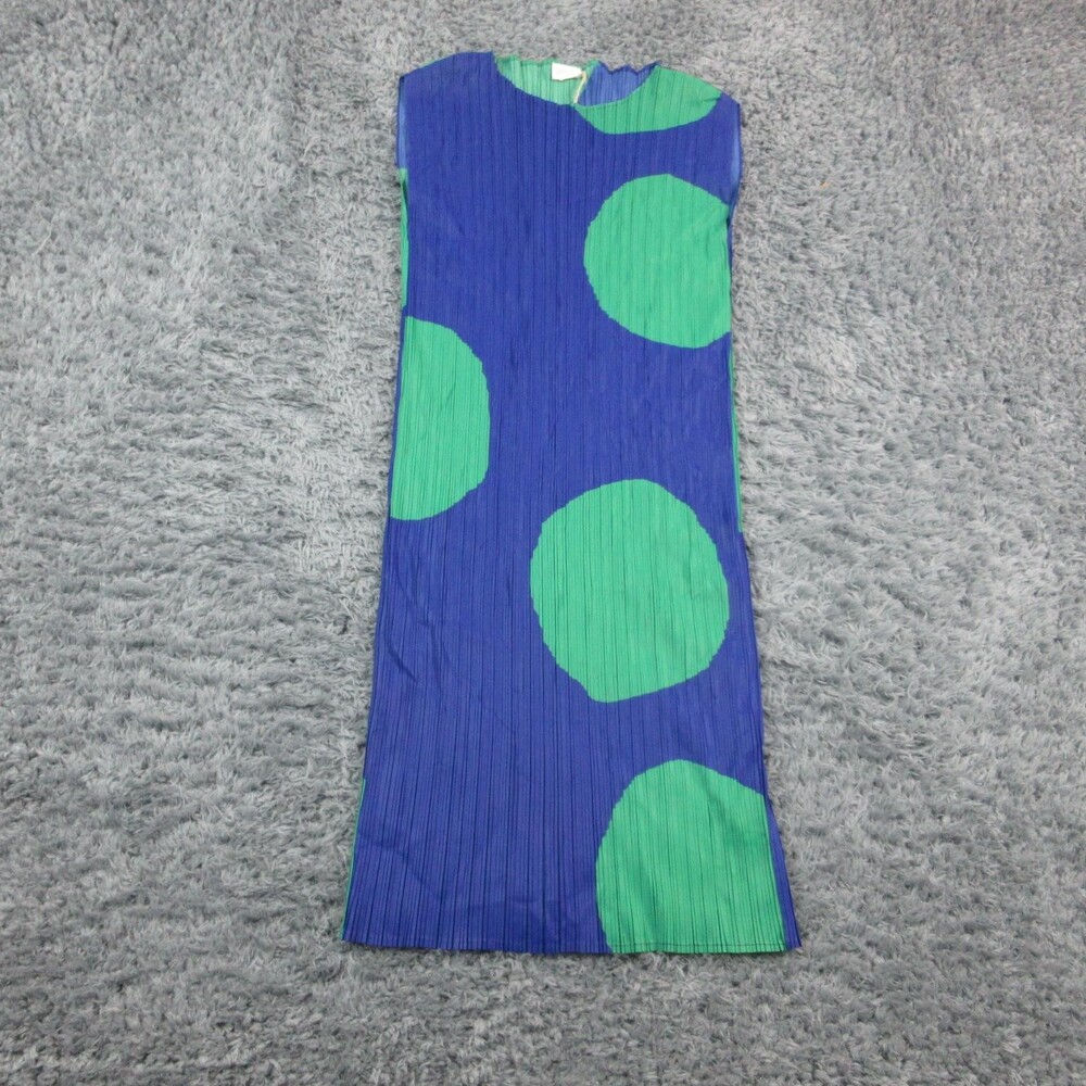 Gorman Bubble Trouble Pleat Dress Womens 10 Blue Polka Dot Sleeveless Shift NWT